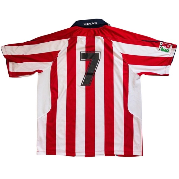 Vintage 90s Chivas De Guadalajara Soccer Jersey Mens XL Collared Mexico Number 7 - Picture 8 of 8